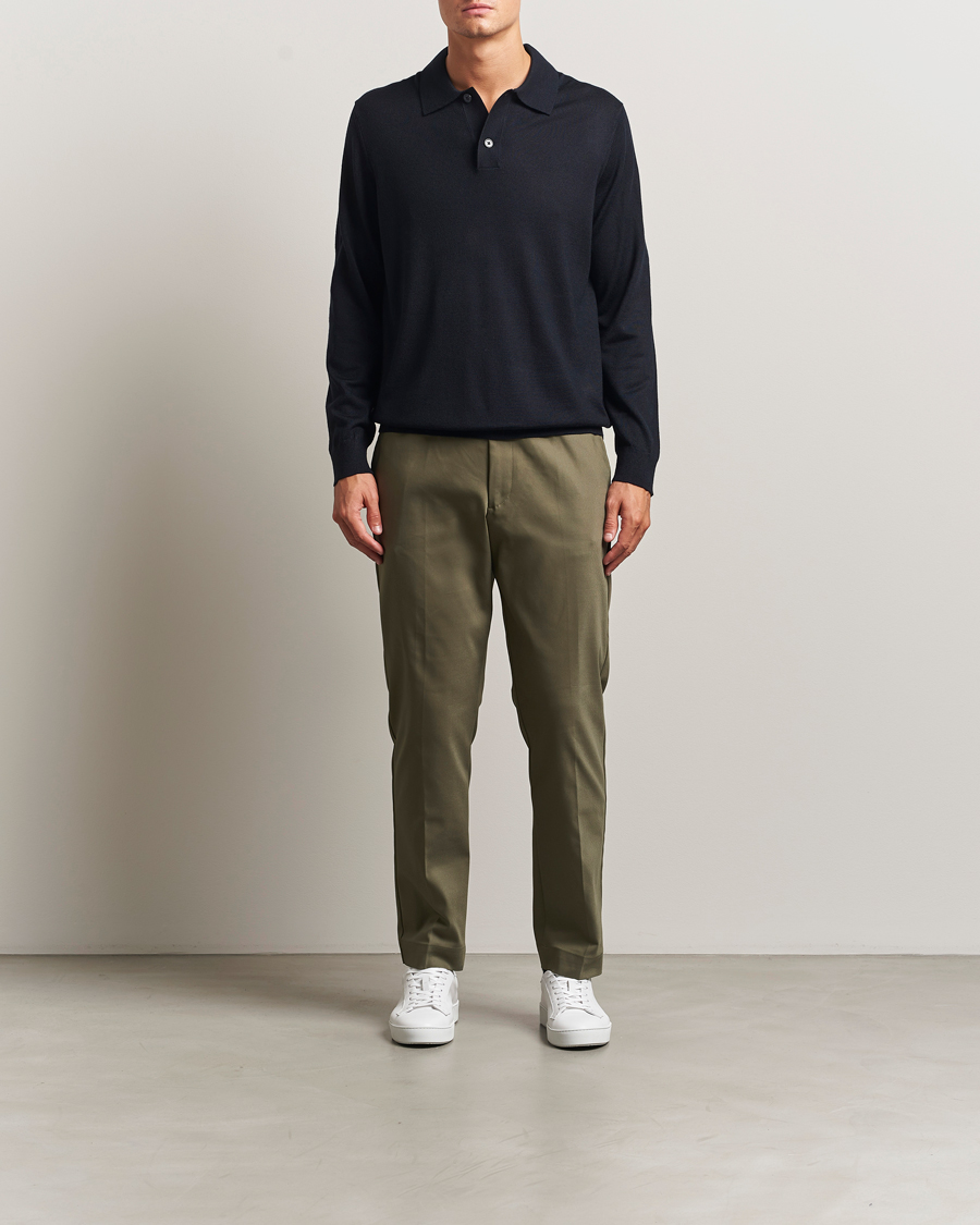 Hombres | Pantalones | NN07 | Baker Cotton Drawstring Trousers Capers Green