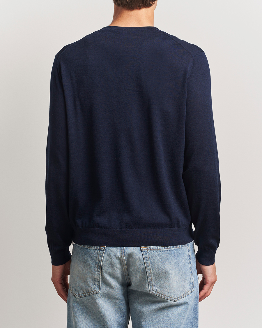 Hombres | Jerséis y prendas de punto | Sunflower | Merino Crew Neck Navy