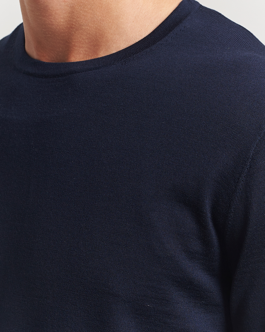 Hombres | Jerséis y prendas de punto | Sunflower | Merino Crew Neck Navy