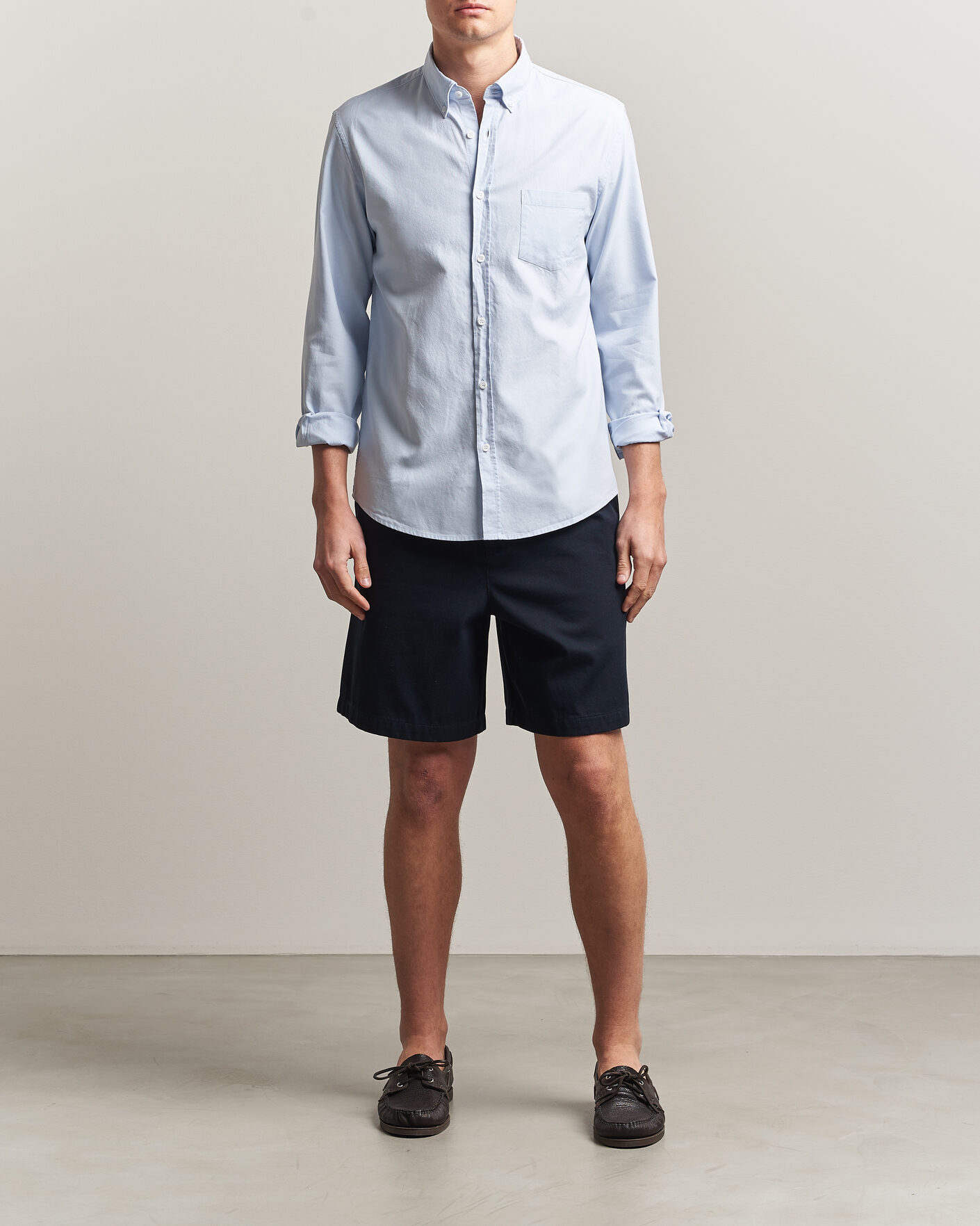 Hombres | Camisas | Sunspel | Oxford Button Down Shirt Light Blue