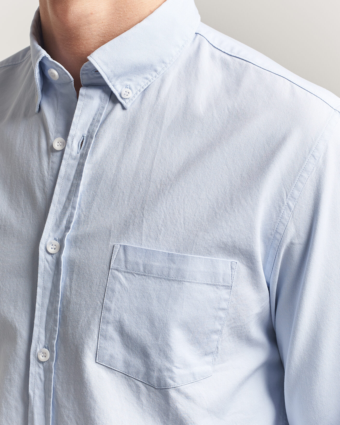 Hombres | Camisas | Sunspel | Oxford Button Down Shirt Light Blue