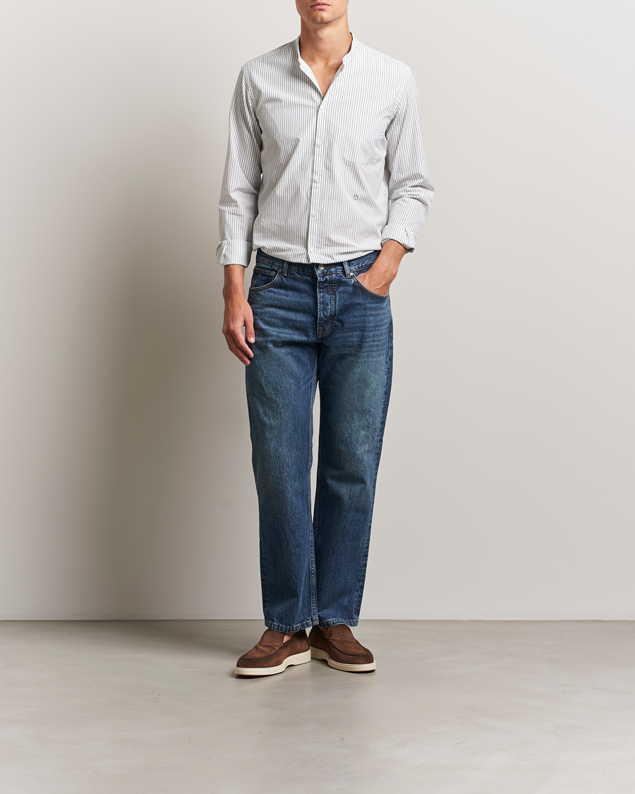 Hombres | Camisas | Massimo Alba | Noto Guru Collar Shirt White/Green