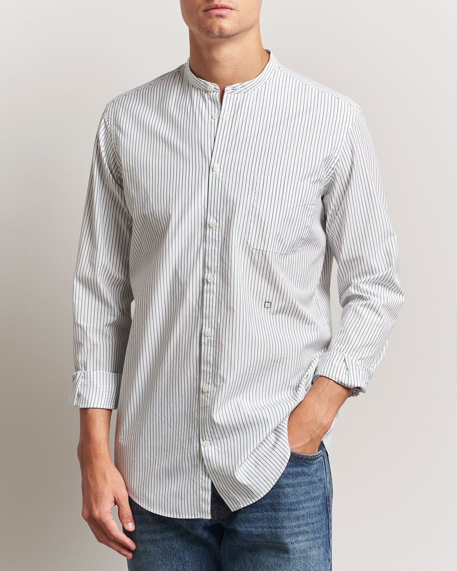 Hombres | Camisas | Massimo Alba | Noto Guru Collar Shirt White/Green
