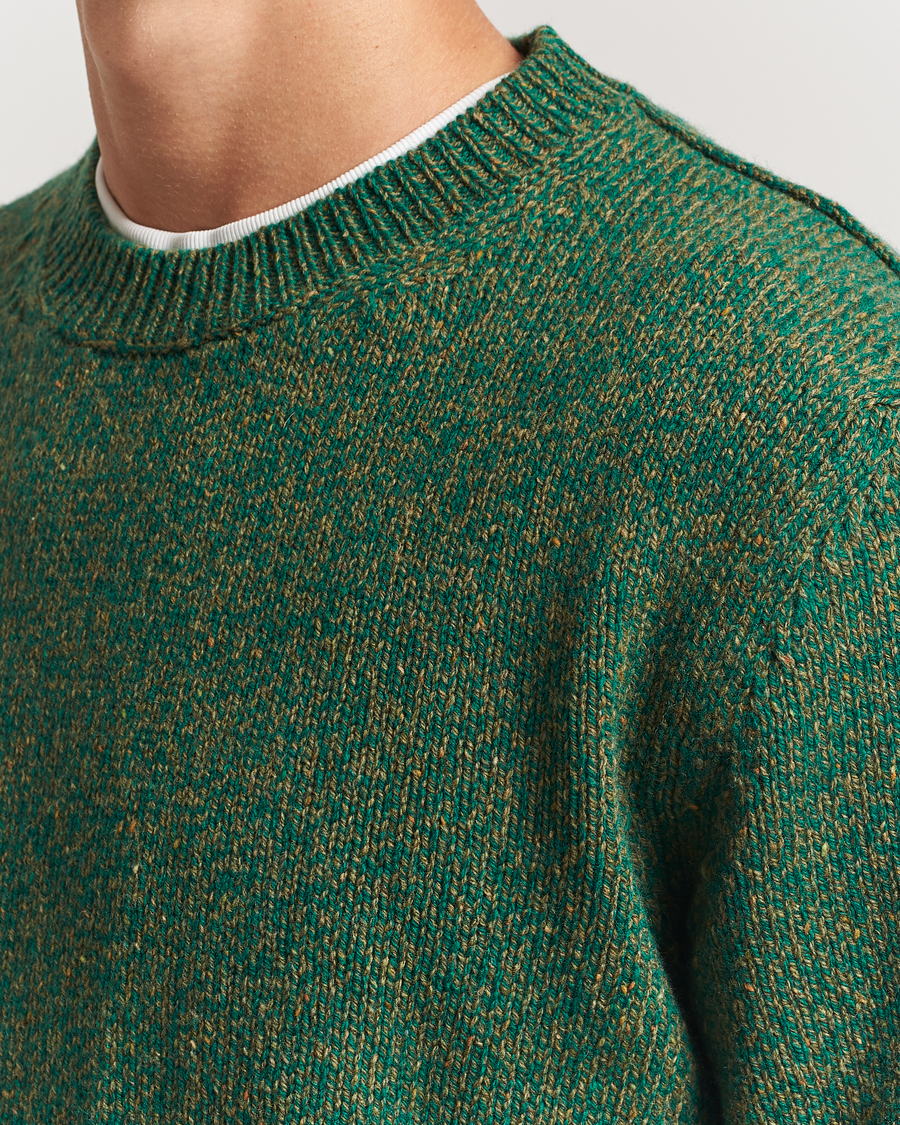 Hombres | Jerséis y prendas de punto | Massimo Alba | Wool Mouline Sweater Green