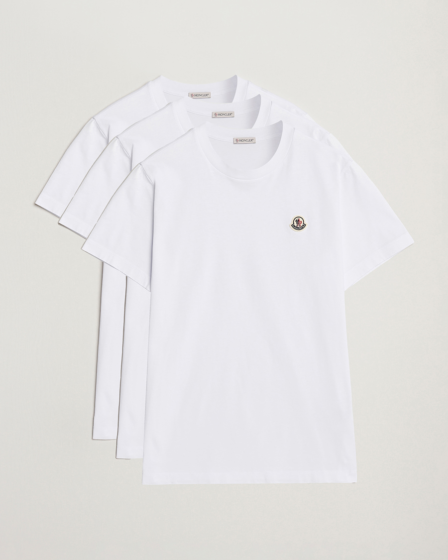 Hombres | Camisetas | Moncler | 3-Pack Logo T-Shirt White