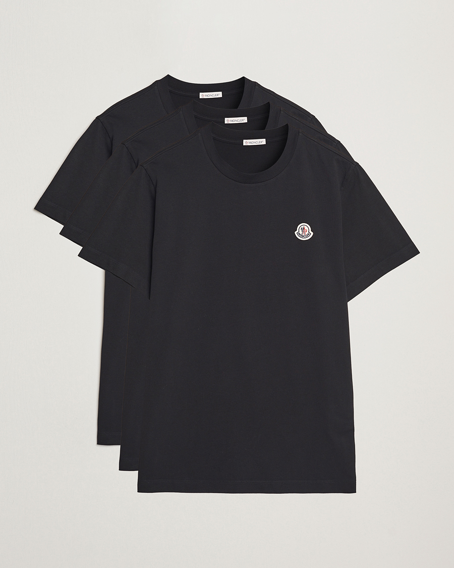 Hombres | Camisetas | Moncler | 3-Pack Logo T-Shirt Black