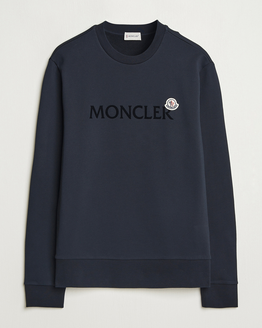 Hombres | Jerséis y prendas de punto | Moncler | Lettering Logo Sweatshirt Navy