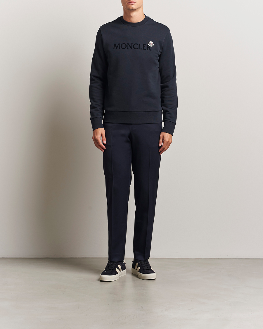 Hombres | Jerséis y prendas de punto | Moncler | Lettering Logo Sweatshirt Navy