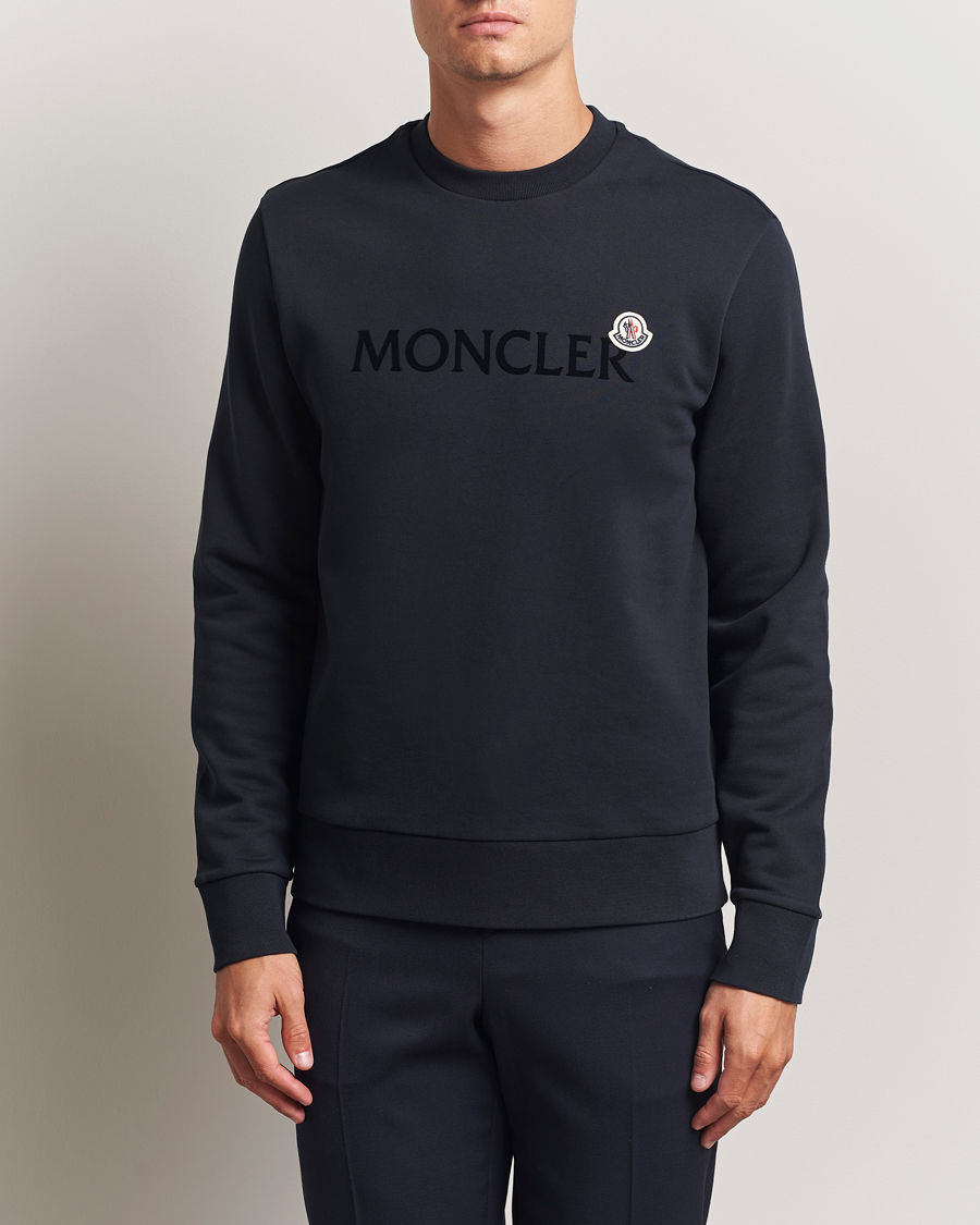 Hombres | Jerséis y prendas de punto | Moncler | Lettering Logo Sweatshirt Navy