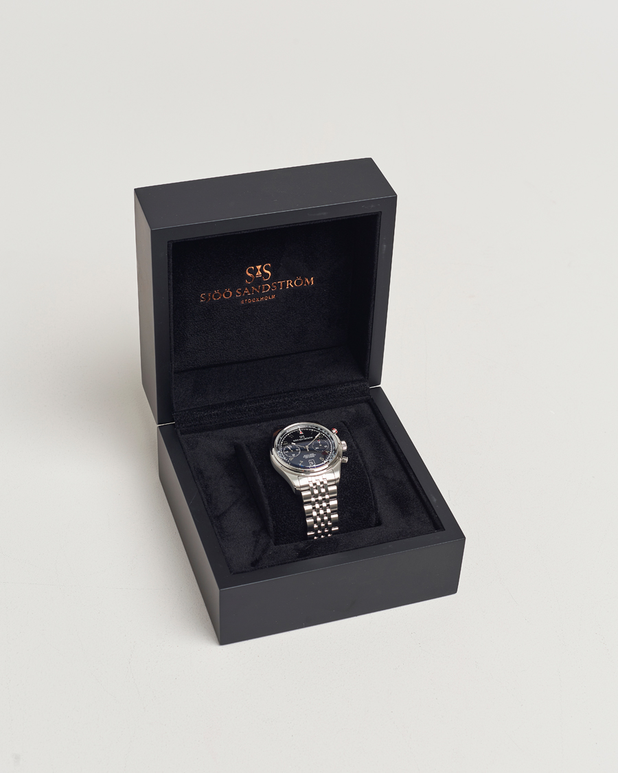 Hombres | Sjöö Sandström Royal Steel Chronograph 40mm Black Dial | Sjöö Sandström | Royal Steel Chronograph 40mm Black Dial
