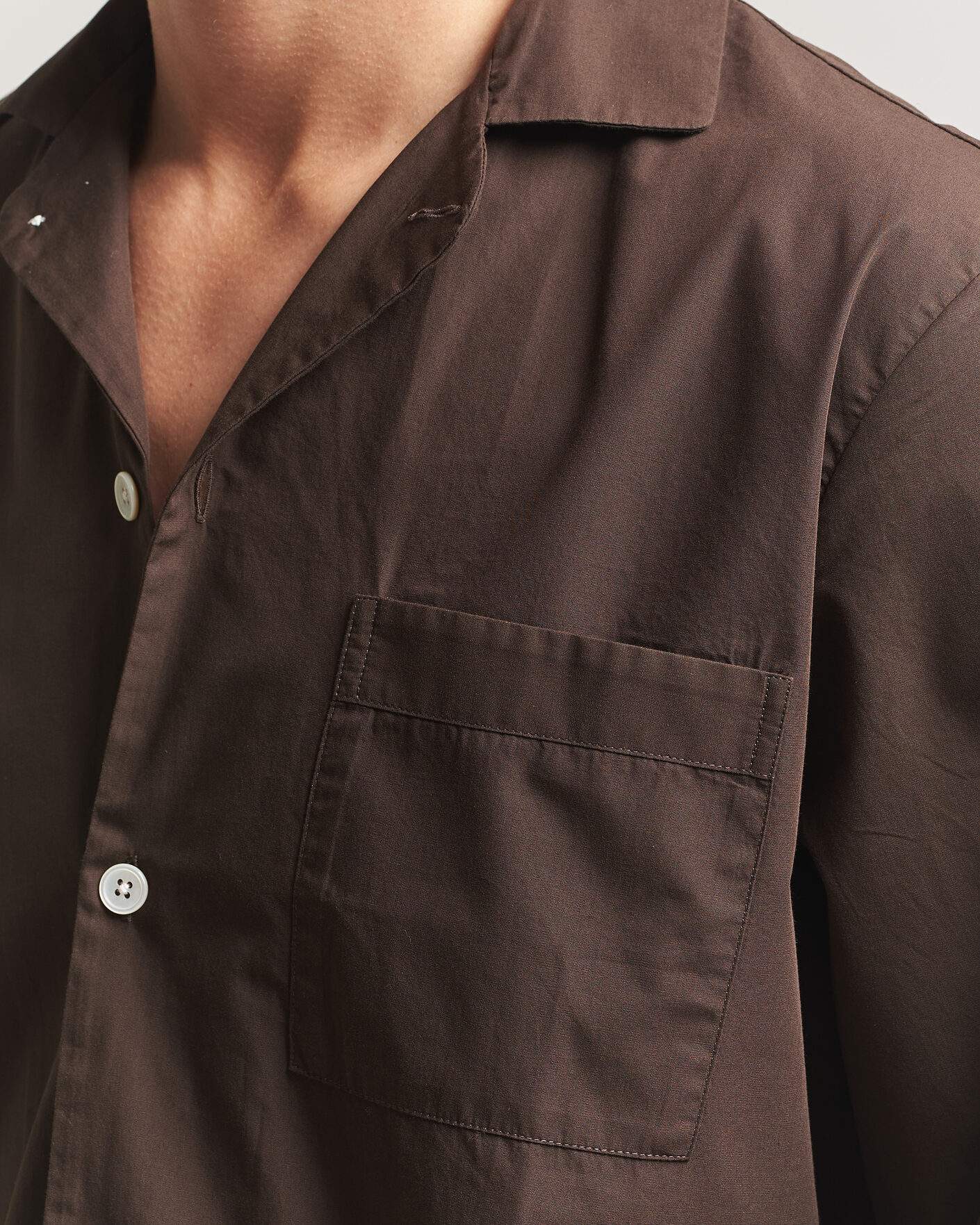 Hombres | Pijamas y batas | Tekla | Poplin Pyjama Shirt Coffee