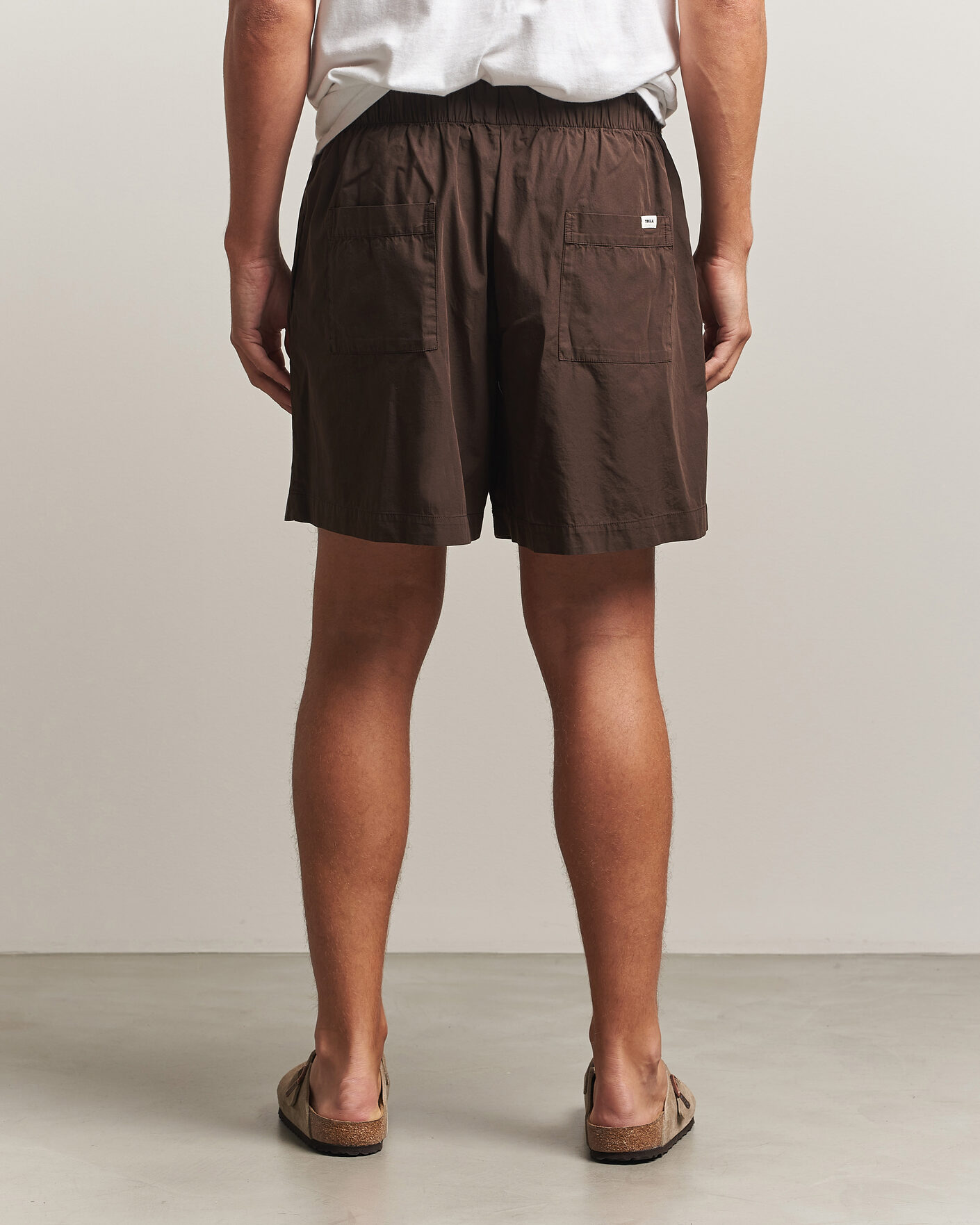 Hombres | Pijamas y batas | Tekla | Poplin Pyjama Shorts Coffee