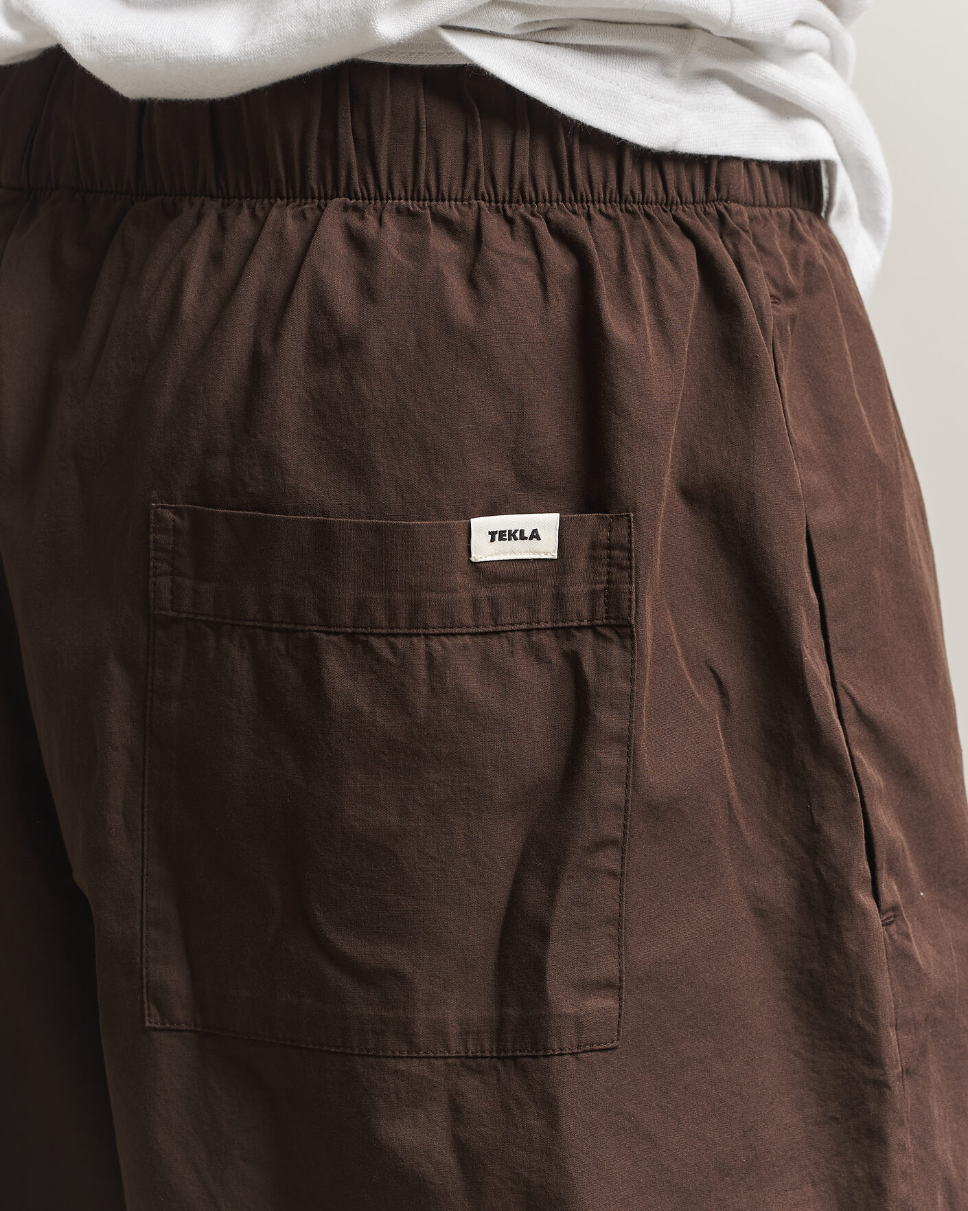 Hombres | Pijamas y batas | Tekla | Poplin Pyjama Shorts Coffee