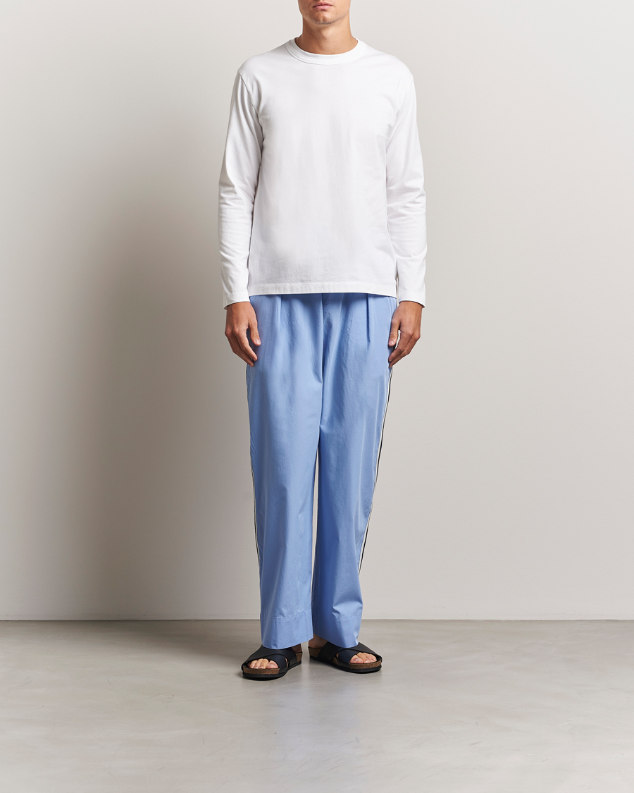 Hombres | Camisetas | Tekla | Organic Cotton Long Sleeve T-Shirt White