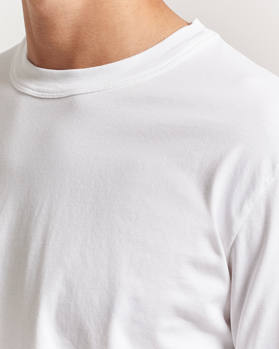 Hombres | Camisetas | Tekla | Organic Cotton Long Sleeve T-Shirt White