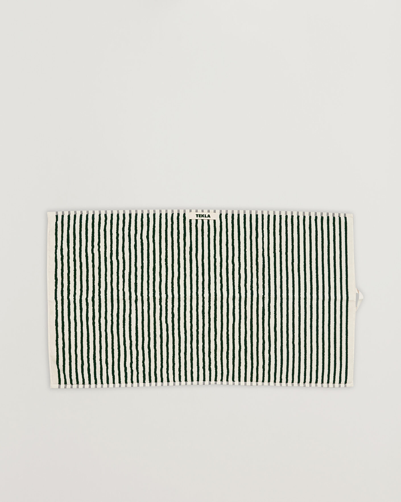 Hombres | Telas | Tekla | Organic Terry Hand Towel Racing Green Stripes