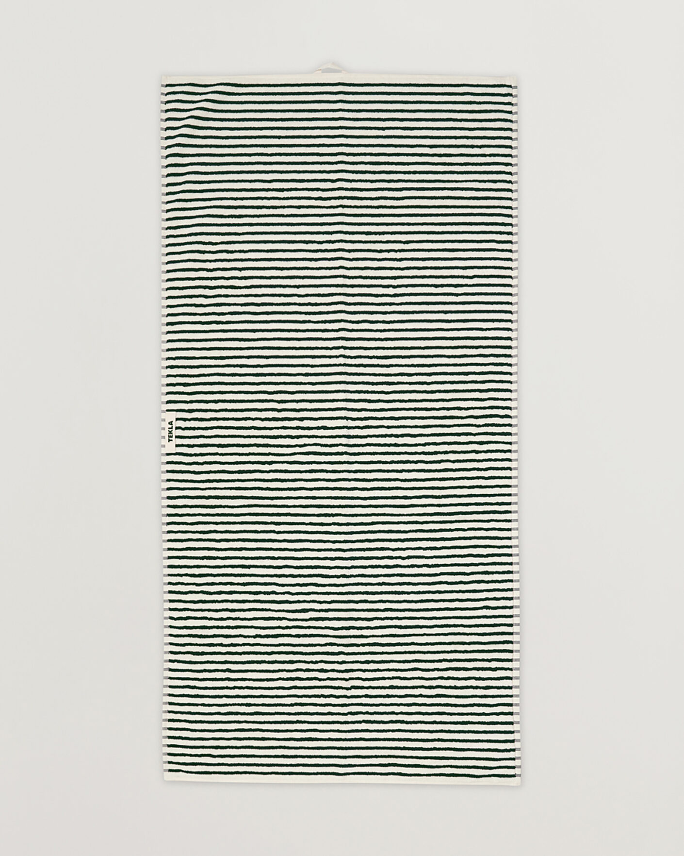 Hombres | Telas | Tekla | Organic Terry Bath Towel Racing Green Stripes