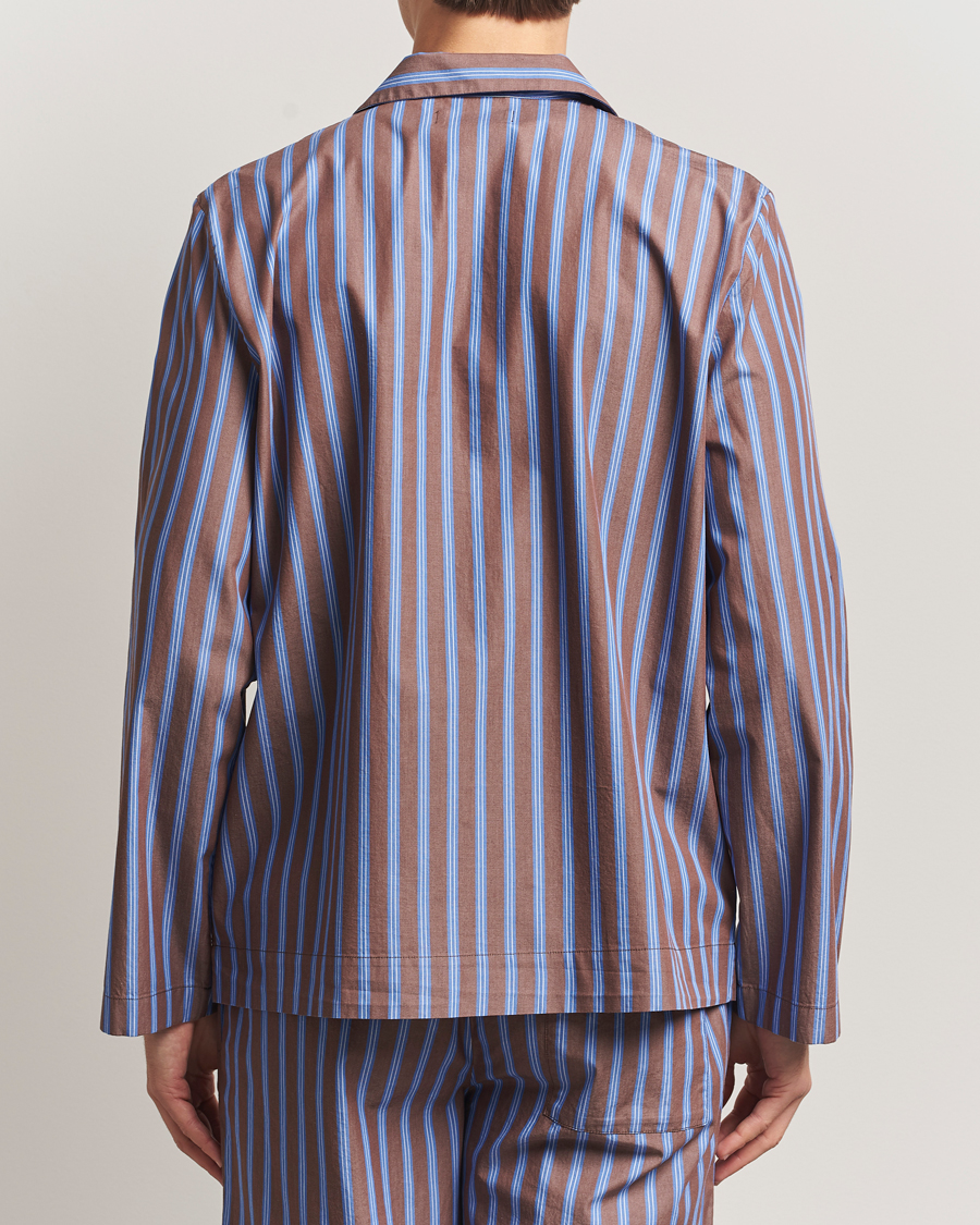 Hombres | Pijamas y batas | Tekla | Poplin Pyjama Shirt Chestnut Stripes