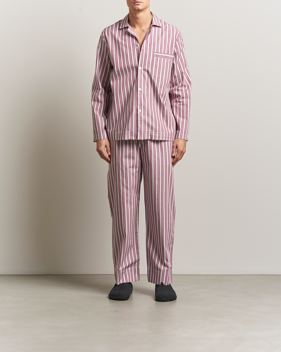Hombres | Pijamas y batas | Tekla | Poplin Pyjama Shirt Rhubarb Stripes