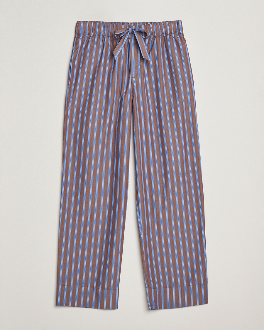 Hombres | Pijamas y batas | Tekla | Poplin Pyjama Pants Chestnut Stripes