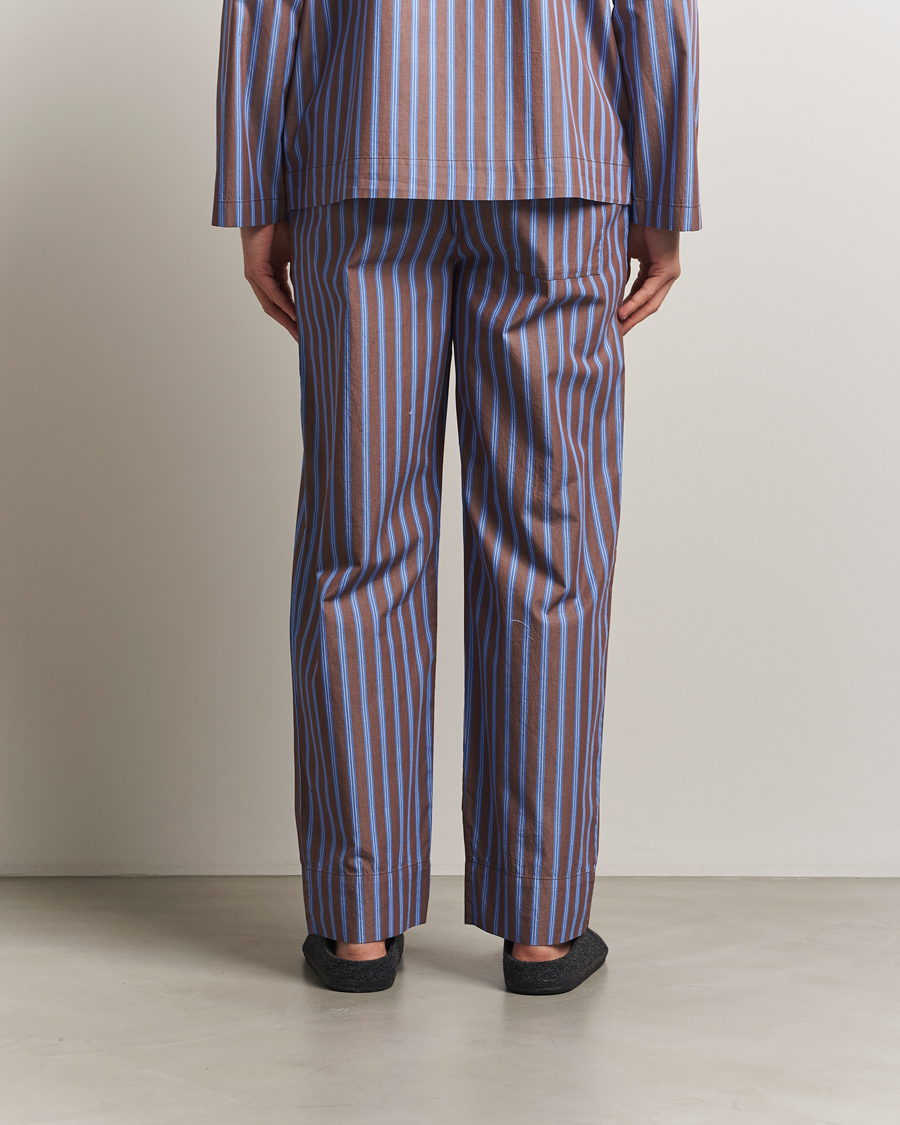 Hombres | Pijamas y batas | Tekla | Poplin Pyjama Pants Chestnut Stripes