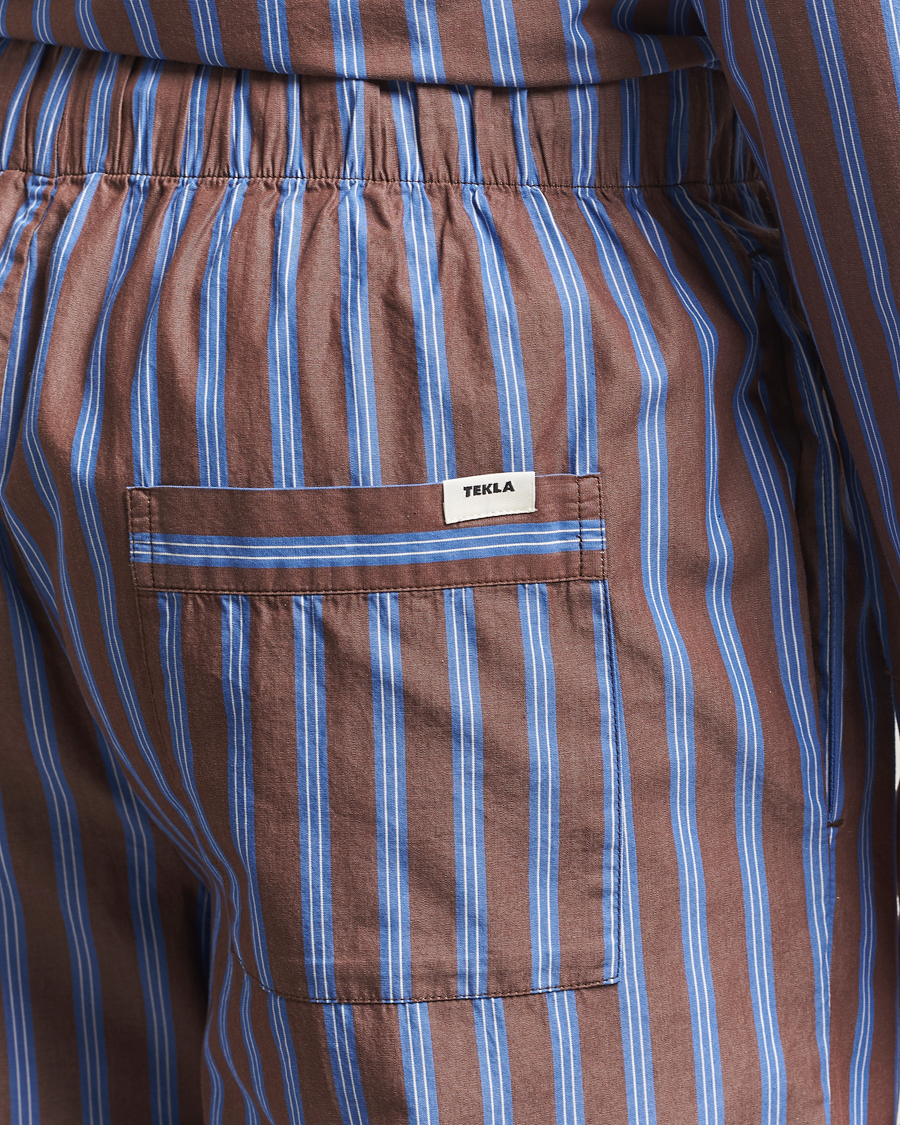 Hombres | Pijamas y batas | Tekla | Poplin Pyjama Pants Chestnut Stripes