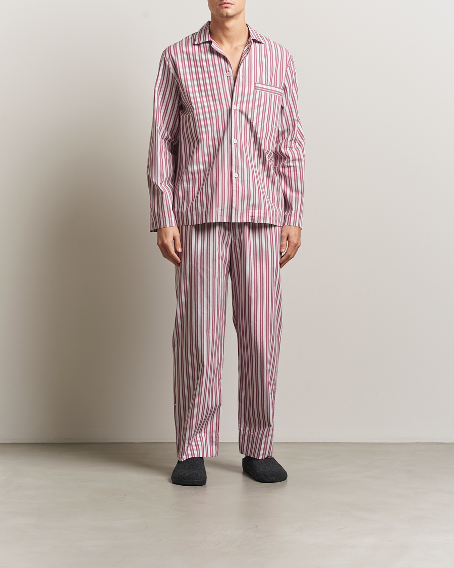 Hombres | Pijamas y batas | Tekla | Poplin Pyjama Pants Rhubarb Stripes