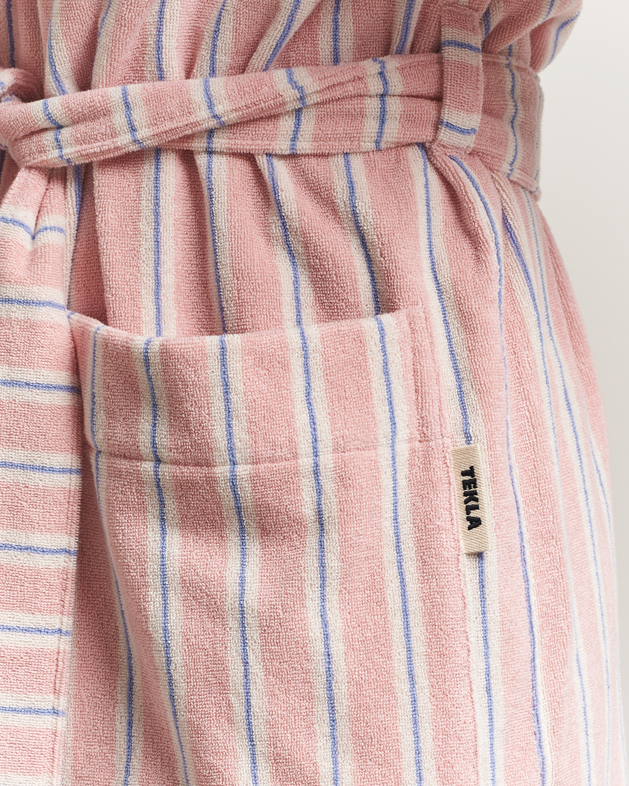 Hombres | Pijamas y batas | Tekla | Organic Terry Hooded Bathrobe Candy Stripes
