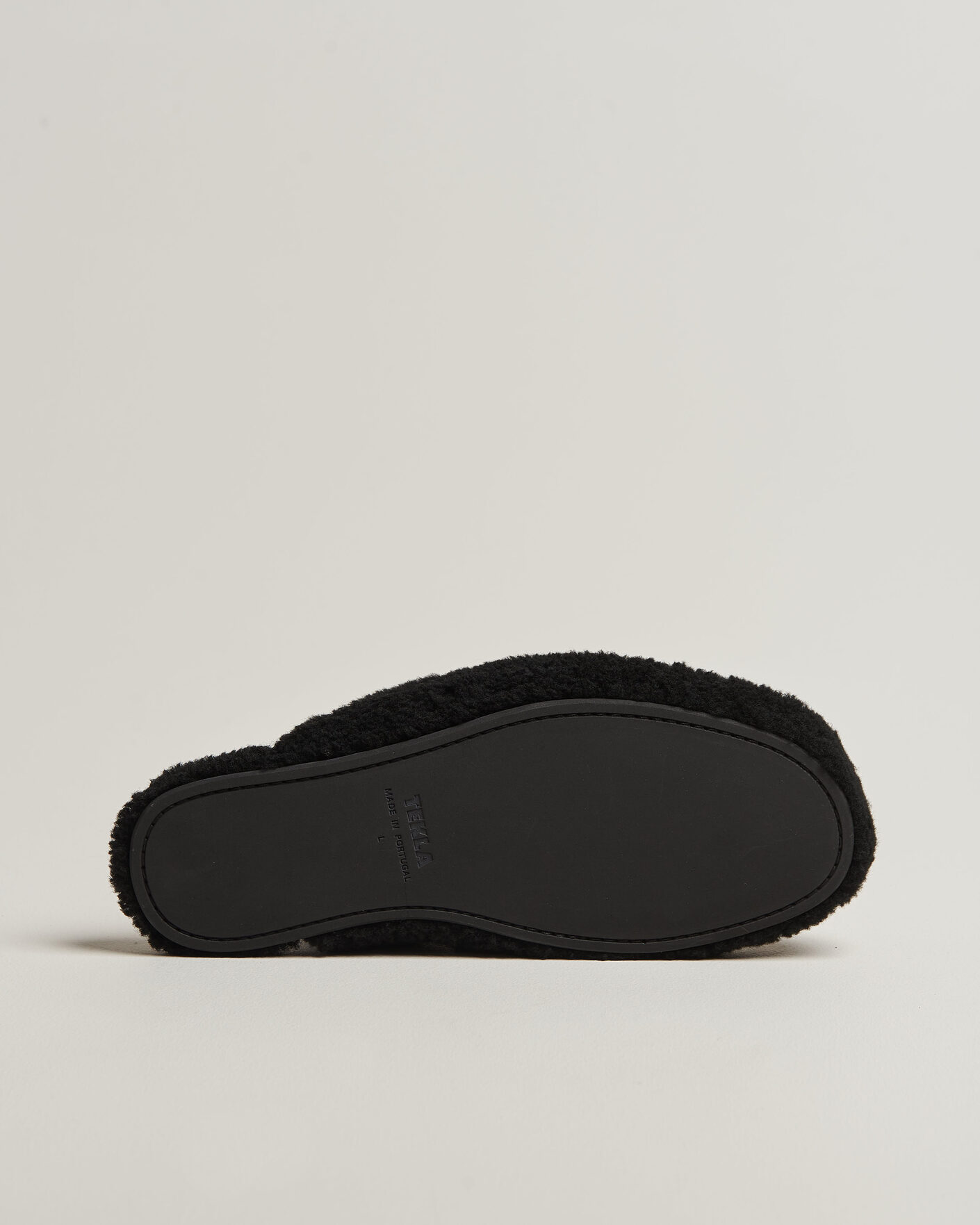 Hombres | Sandalias y chanclas | Tekla | Lambswool Shearling Slippers Black