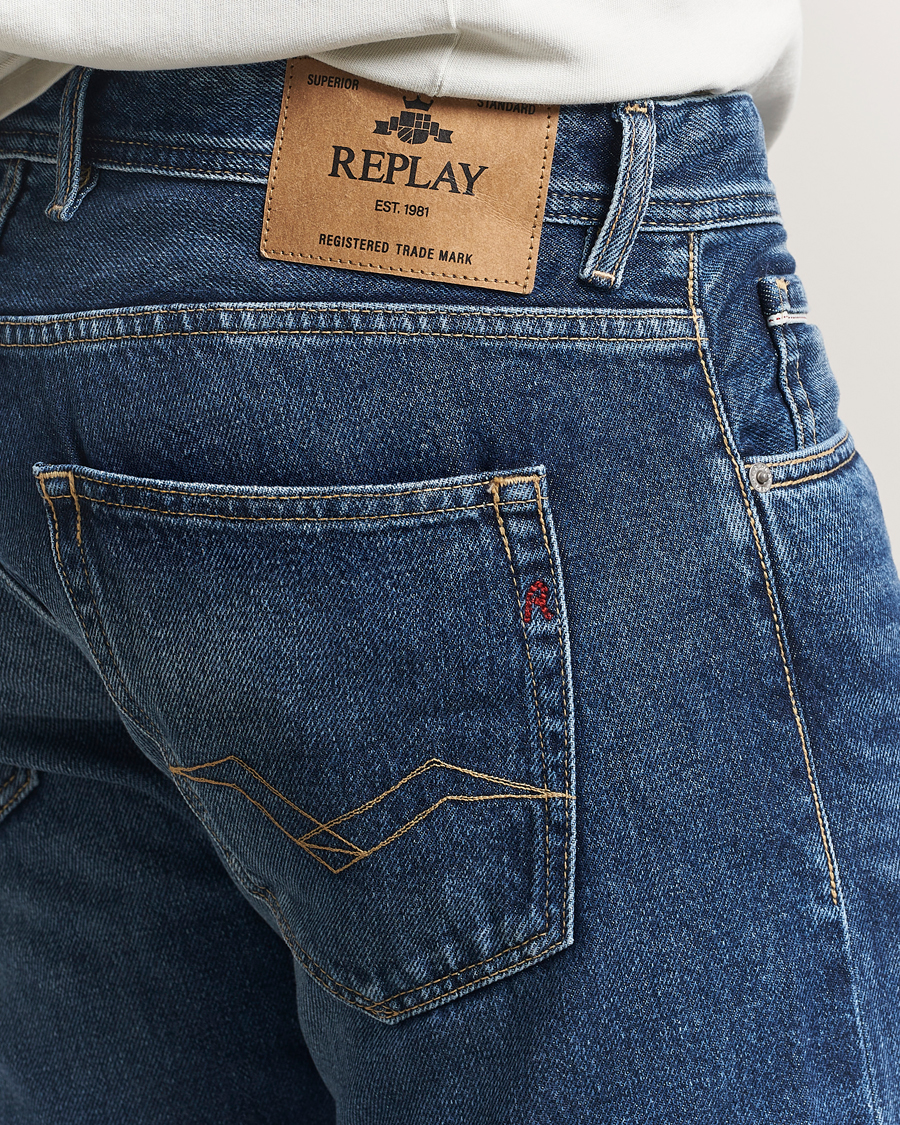 Hombres | Vaqueros | Replay | Grover Straight Fit Rigid Jeans Medium Blue
