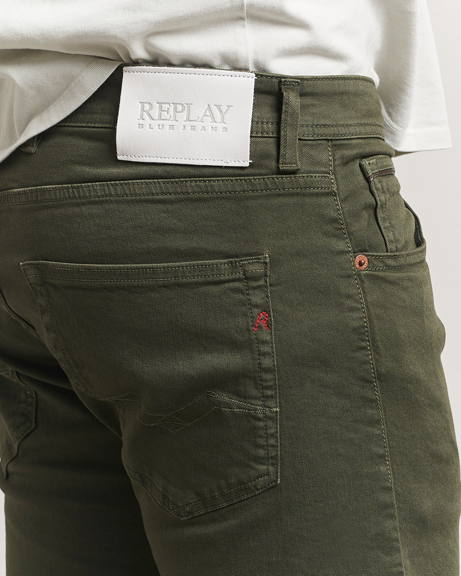 Hombres | Pantalones | Replay | Grover Bullstretch 5-Pocket Pants Dark Green