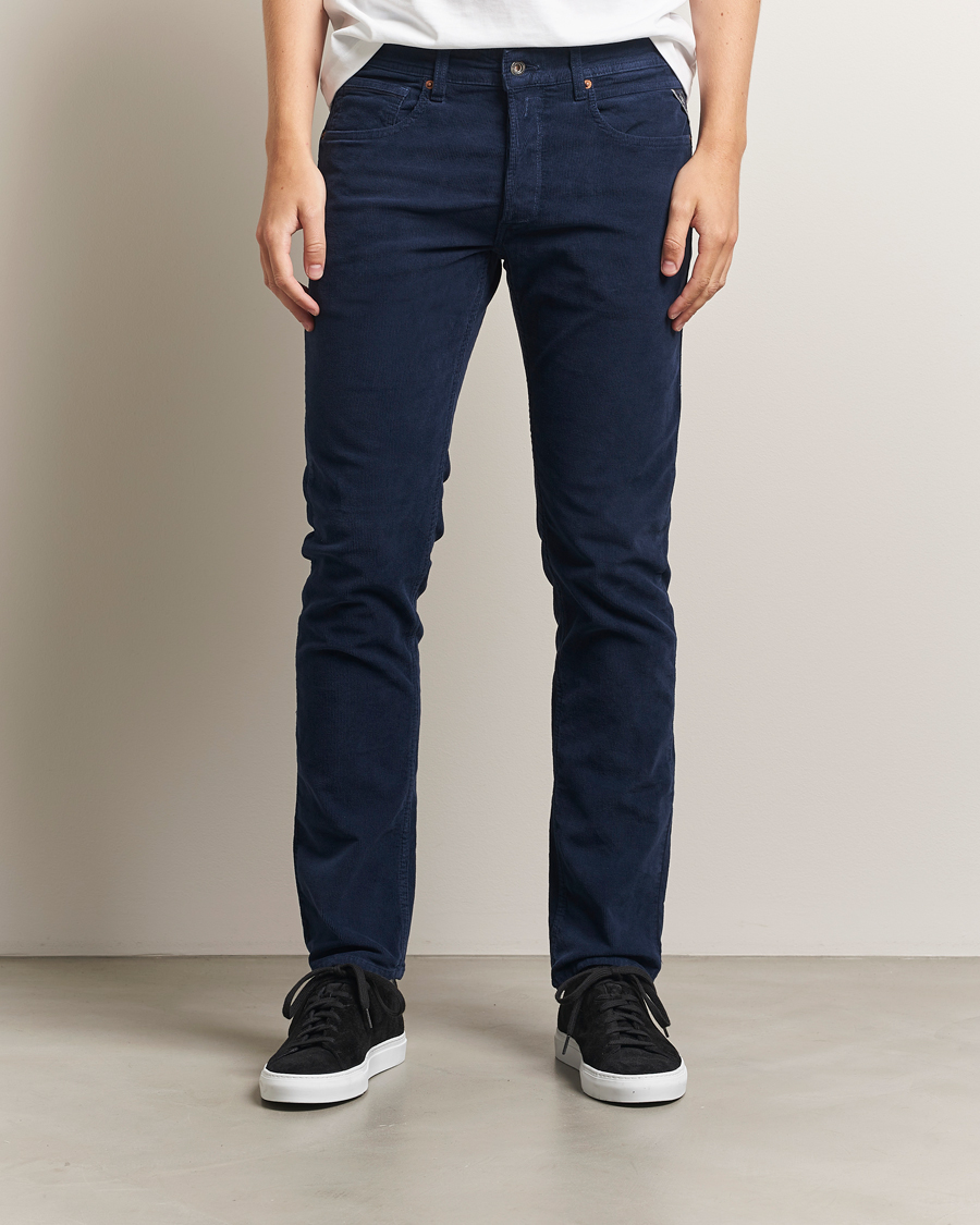 Hombres | Pantalones | Replay | Grover Corduroy 5-Pocket Pants Navy