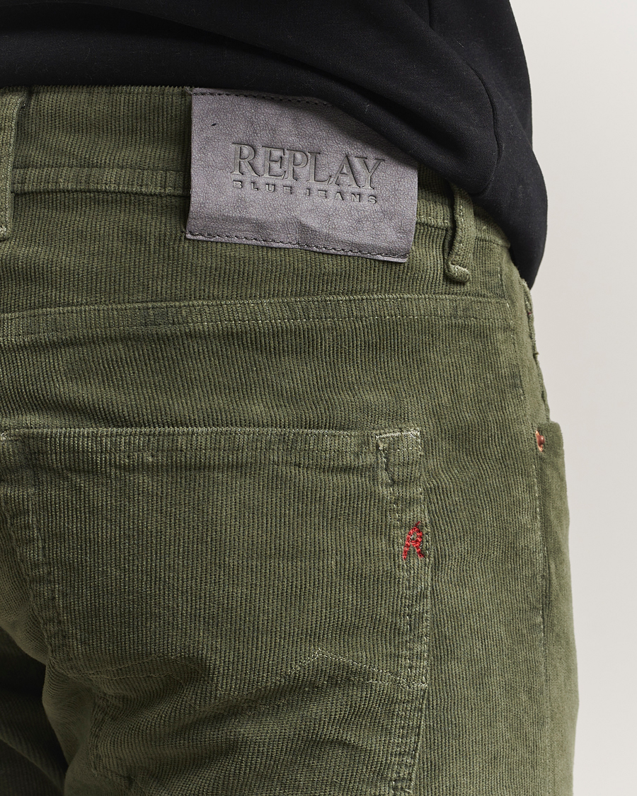 Hombres | Pantalones | Replay | Grover Corduroy 5-Pocket Pants Dark Green