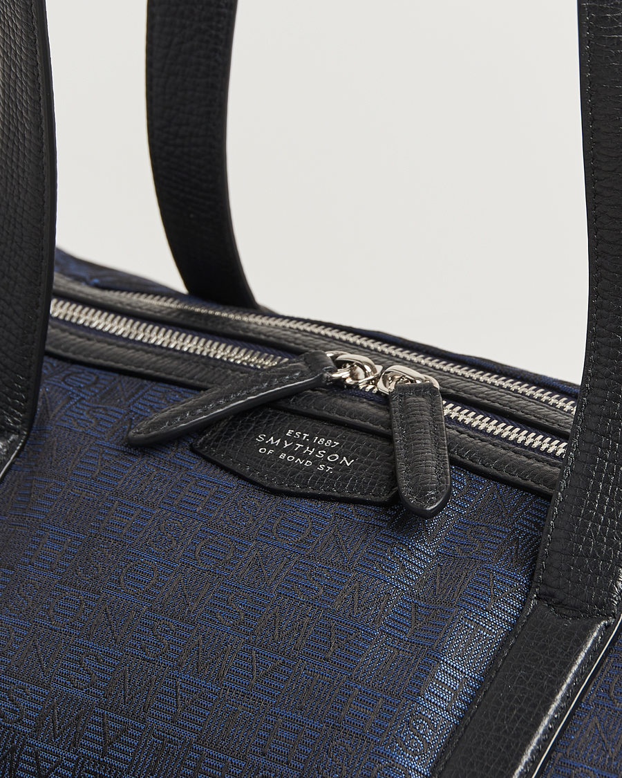 Hombres | Bolsos | Smythson | Canvas Stamp Small Travel Bag Navy