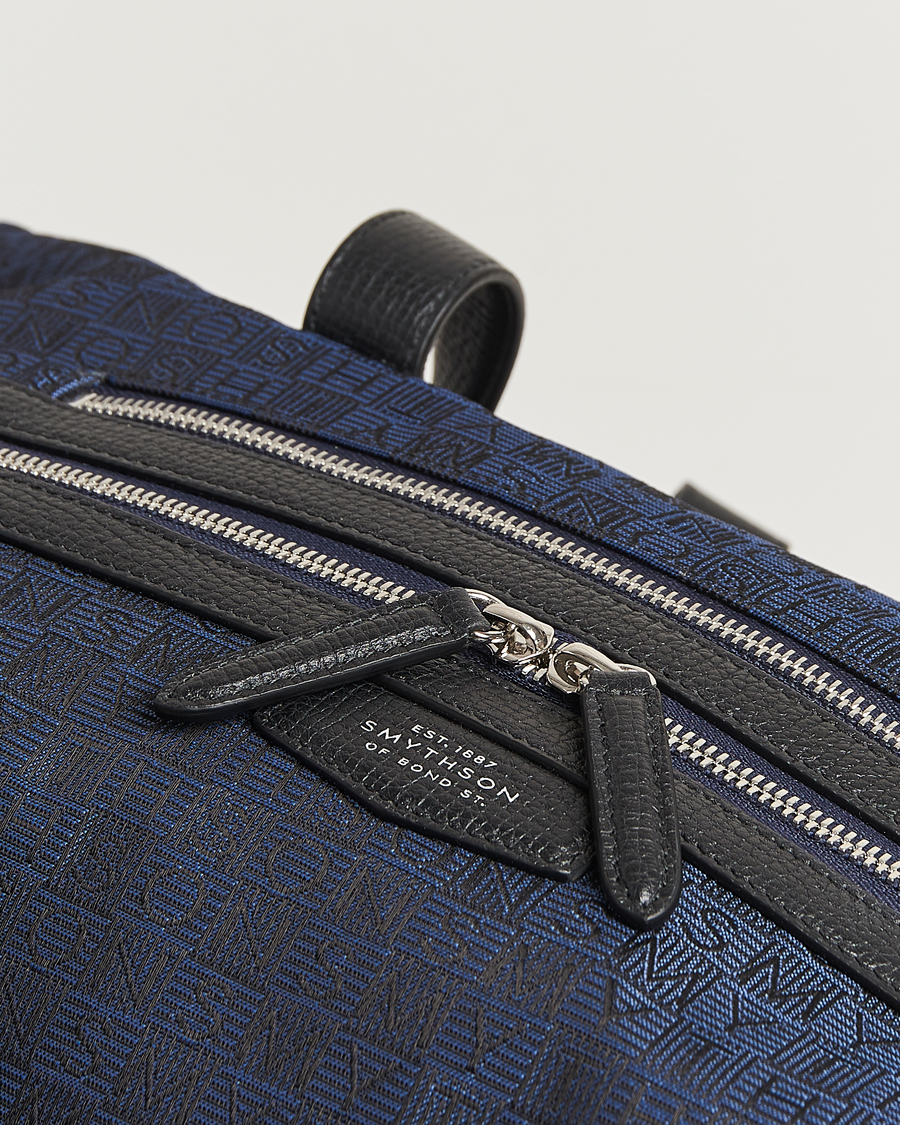 Hombres | Bolsos | Smythson | Canvas Stamp Travel Bag Navy