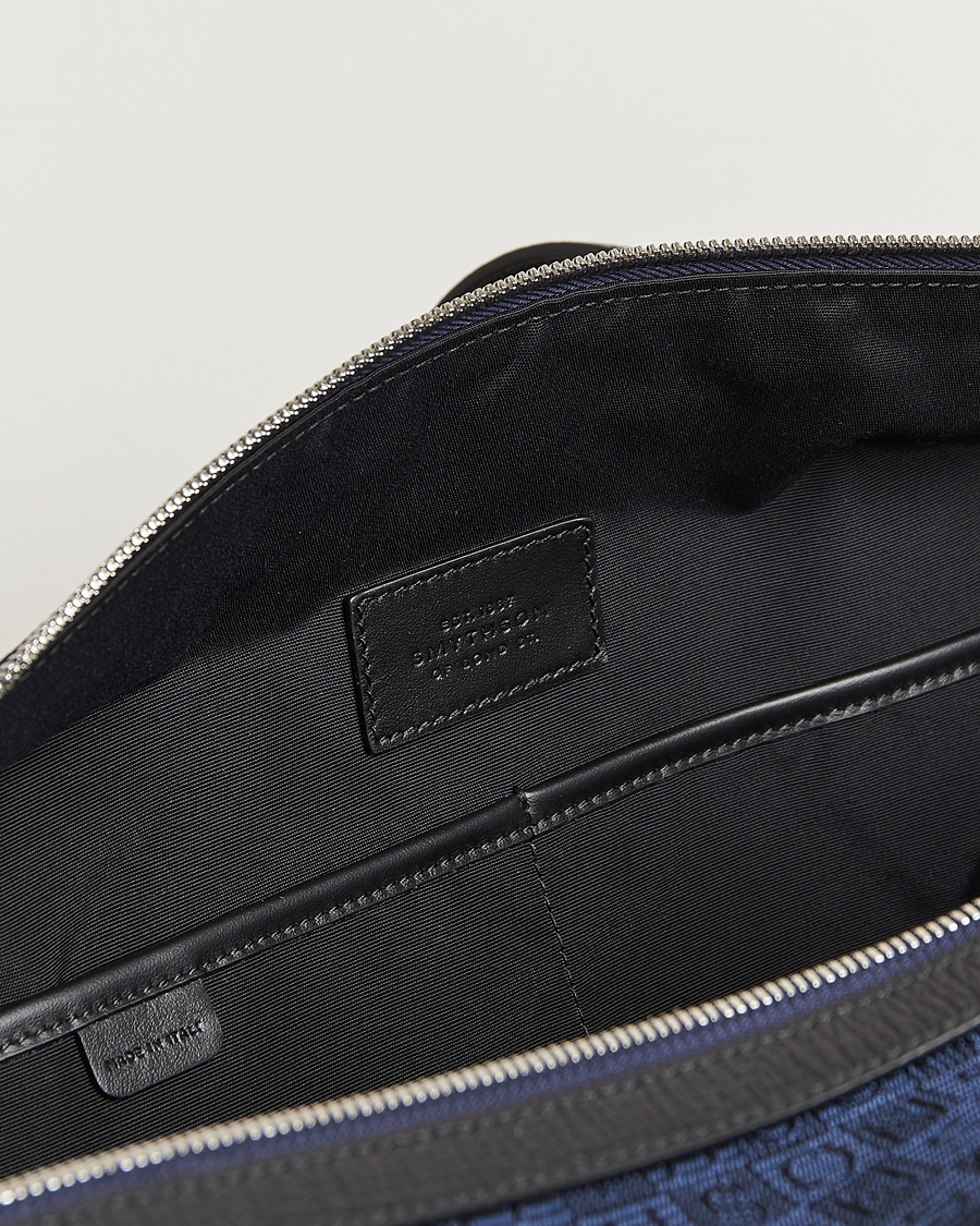 Hombres | Bolsos | Smythson | Canvas Stamp Travel Bag Navy