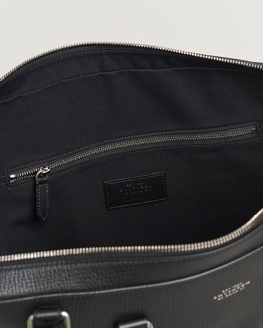 Hombres | Bolsos | Smythson | Ludlow Slim Briefcase With Zip Front Black