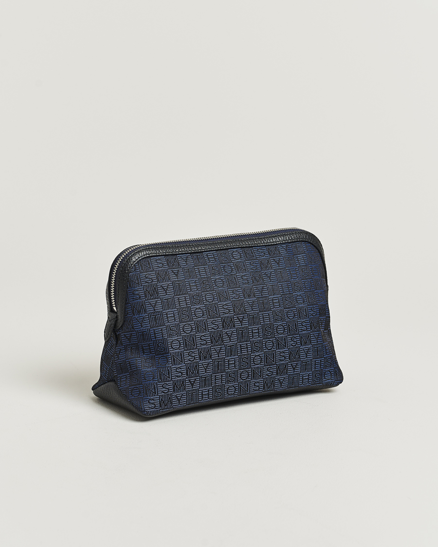 Hombres | Smythson Canvas Stamp Travel Pouch Navy | Smythson | Canvas Stamp Travel Pouch Navy
