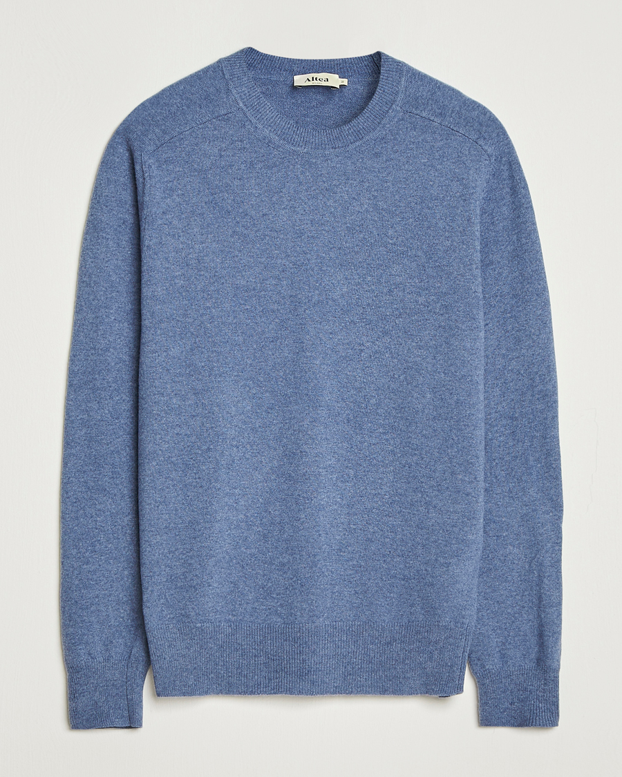 Hombres | Jerséis y prendas de punto | Altea | Wool/Cashmere Crew Neck Pullover Blue
