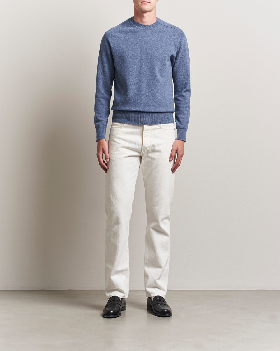 Hombres | Jerséis y prendas de punto | Altea | Wool/Cashmere Crew Neck Pullover Blue