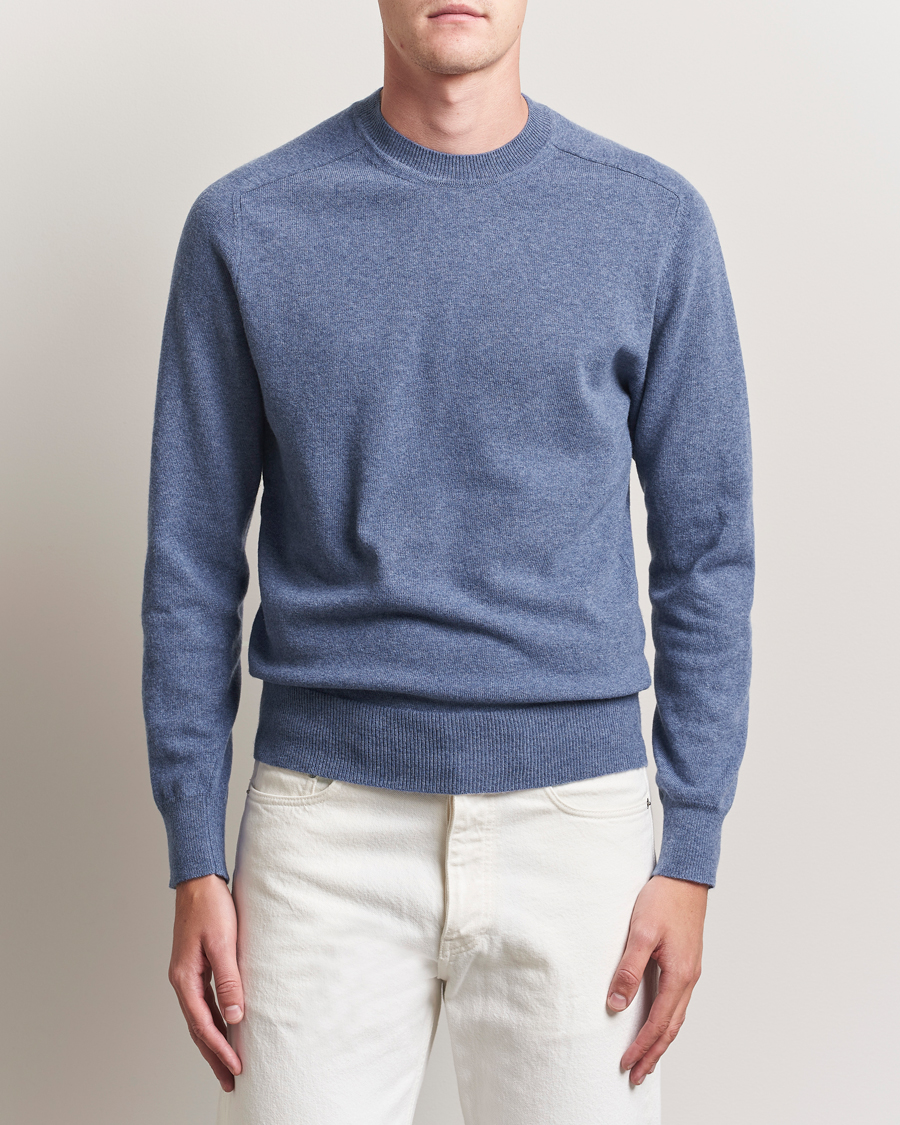 Hombres | Jerséis y prendas de punto | Altea | Wool/Cashmere Crew Neck Pullover Blue