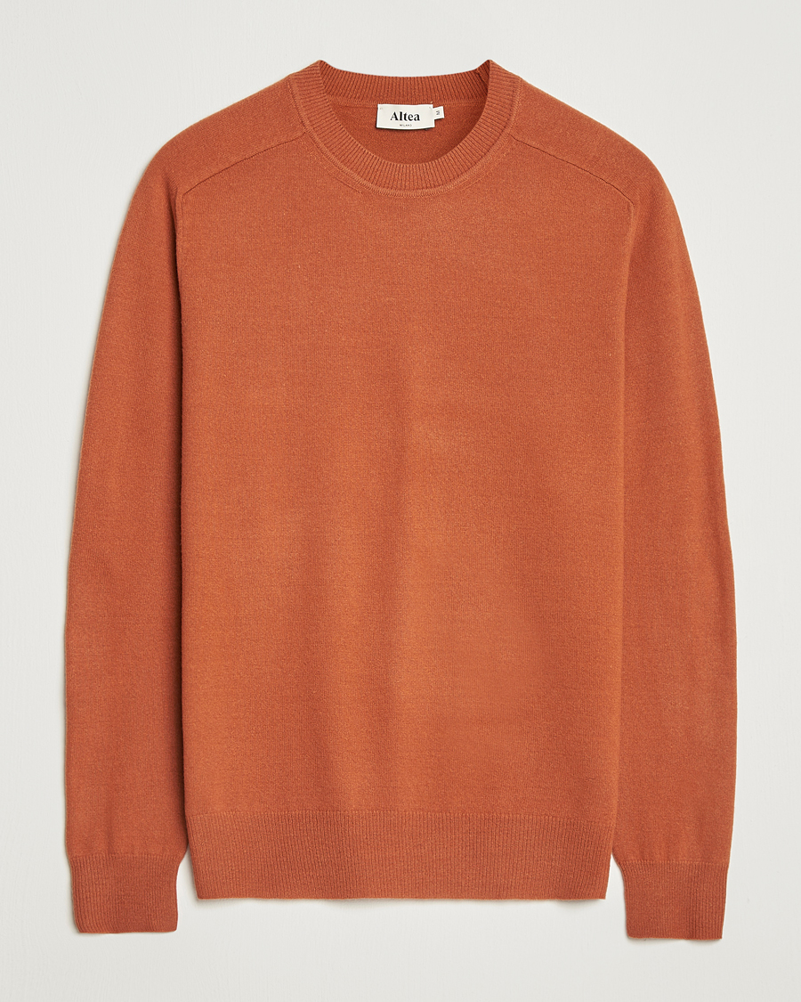 Hombres | Jerséis y prendas de punto | Altea | Wool/Cashmere Crew Neck Pullover Orange