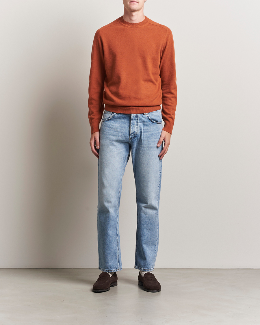 Hombres | Jerséis y prendas de punto | Altea | Wool/Cashmere Crew Neck Pullover Orange