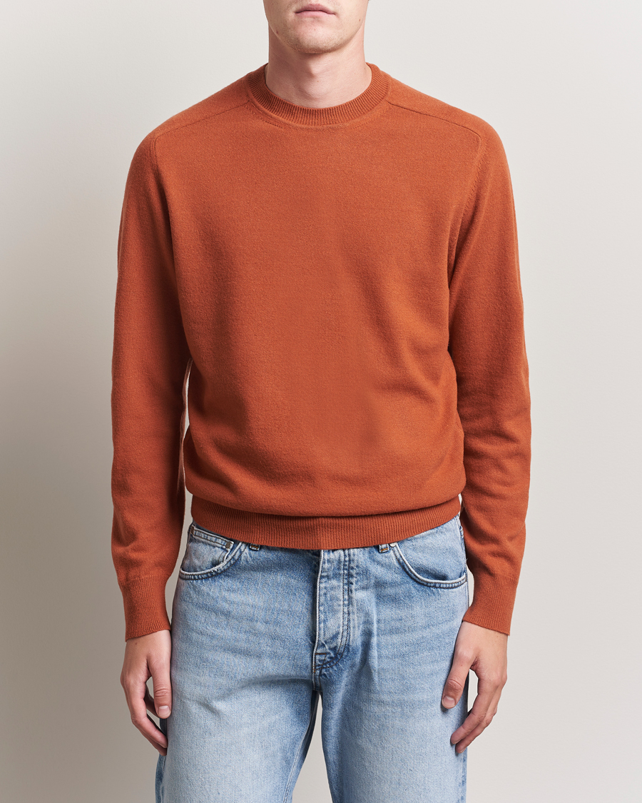 Hombres | Jerséis y prendas de punto | Altea | Wool/Cashmere Crew Neck Pullover Orange