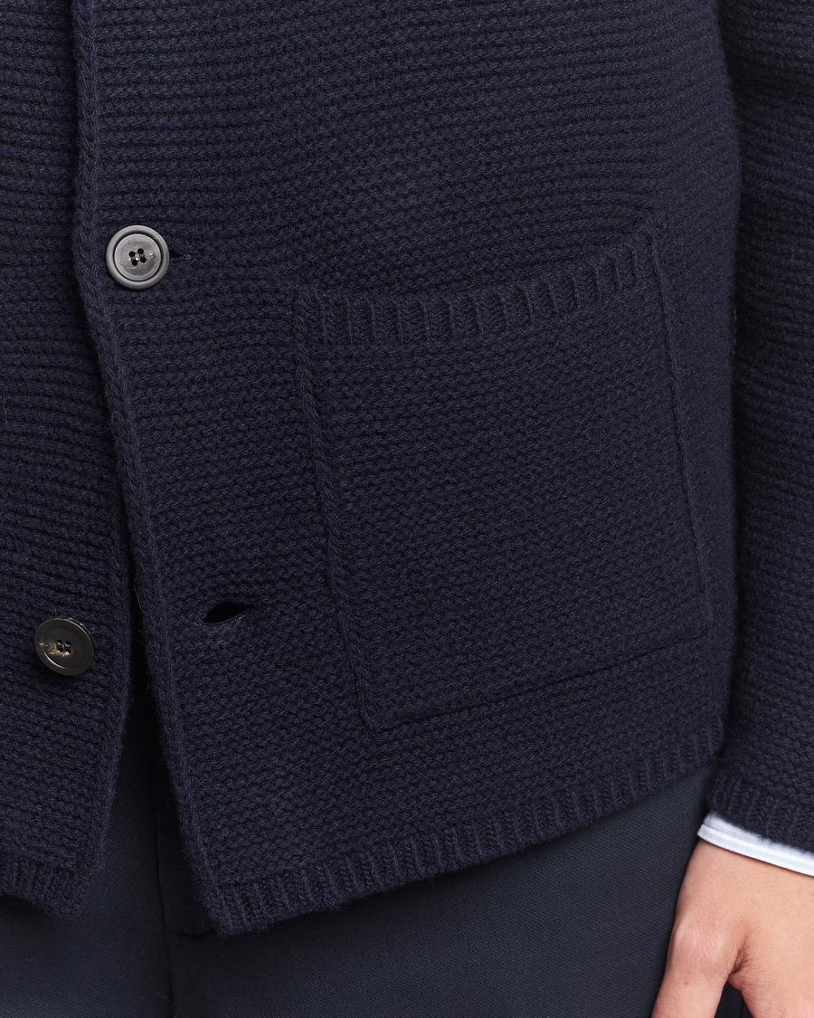 Hombres | Jerséis y prendas de punto | Altea | Wool Cardigan Jacket Navy