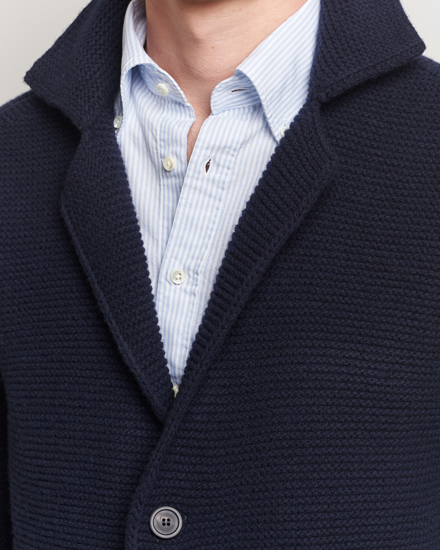 Hombres | Jerséis y prendas de punto | Altea | Wool Cardigan Jacket Navy
