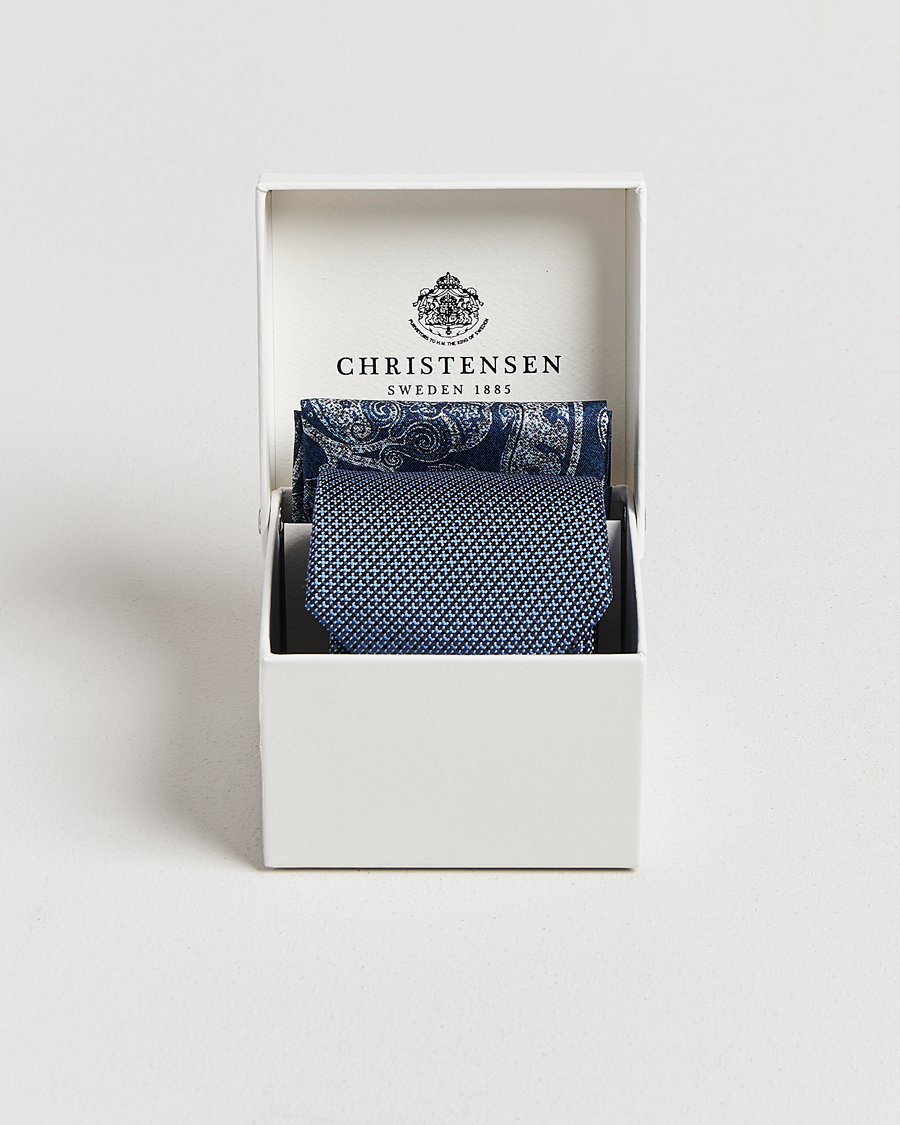 Hombres | Amanda Christensen Box Set Silk 8 cm Tie And Pocket Square Sky Blue | Amanda Christensen | Box Set Silk 8 cm Tie And Pocket Square Sky Blue