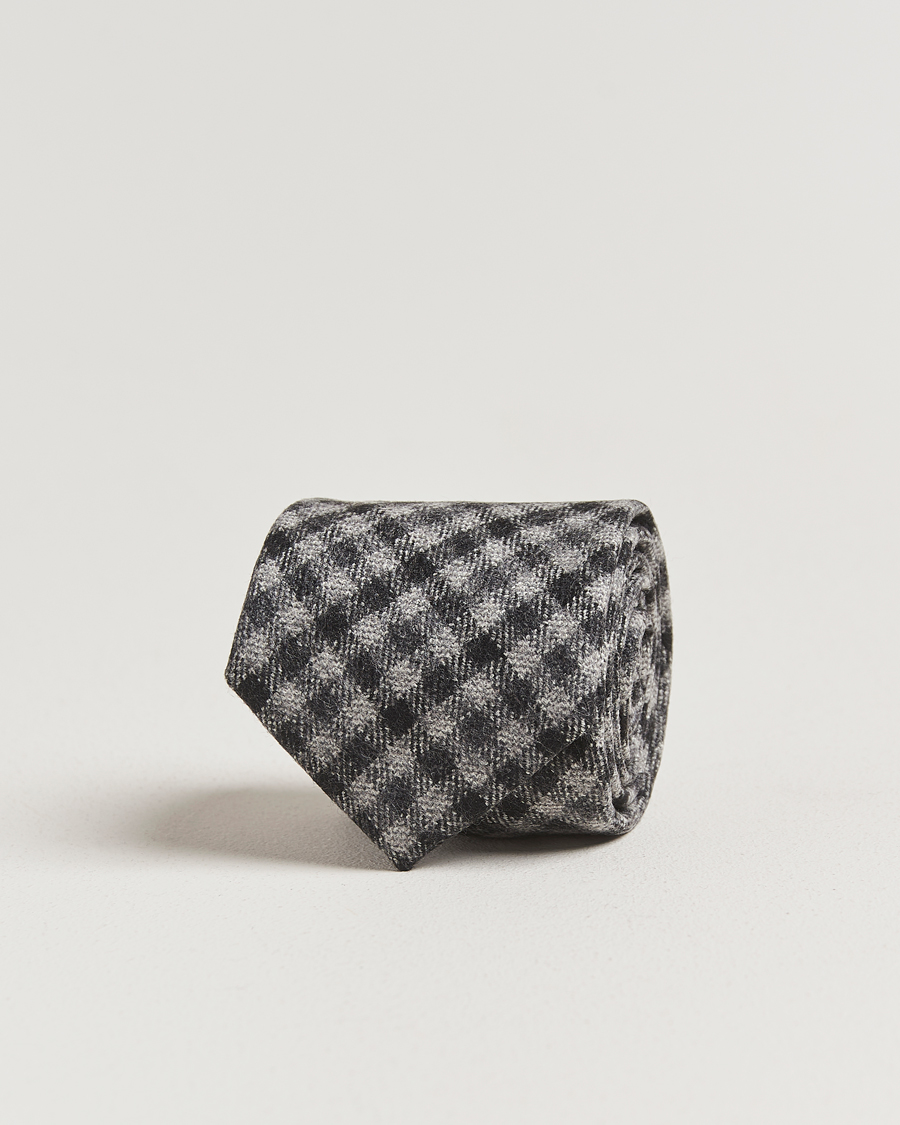 Hombres | Corbatas | Amanda Christensen | Wool Checked 8cm Tie Grey Multi