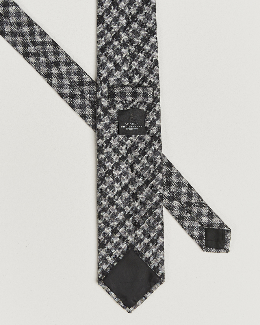 Hombres | Corbatas | Amanda Christensen | Wool Checked 8cm Tie Grey Multi