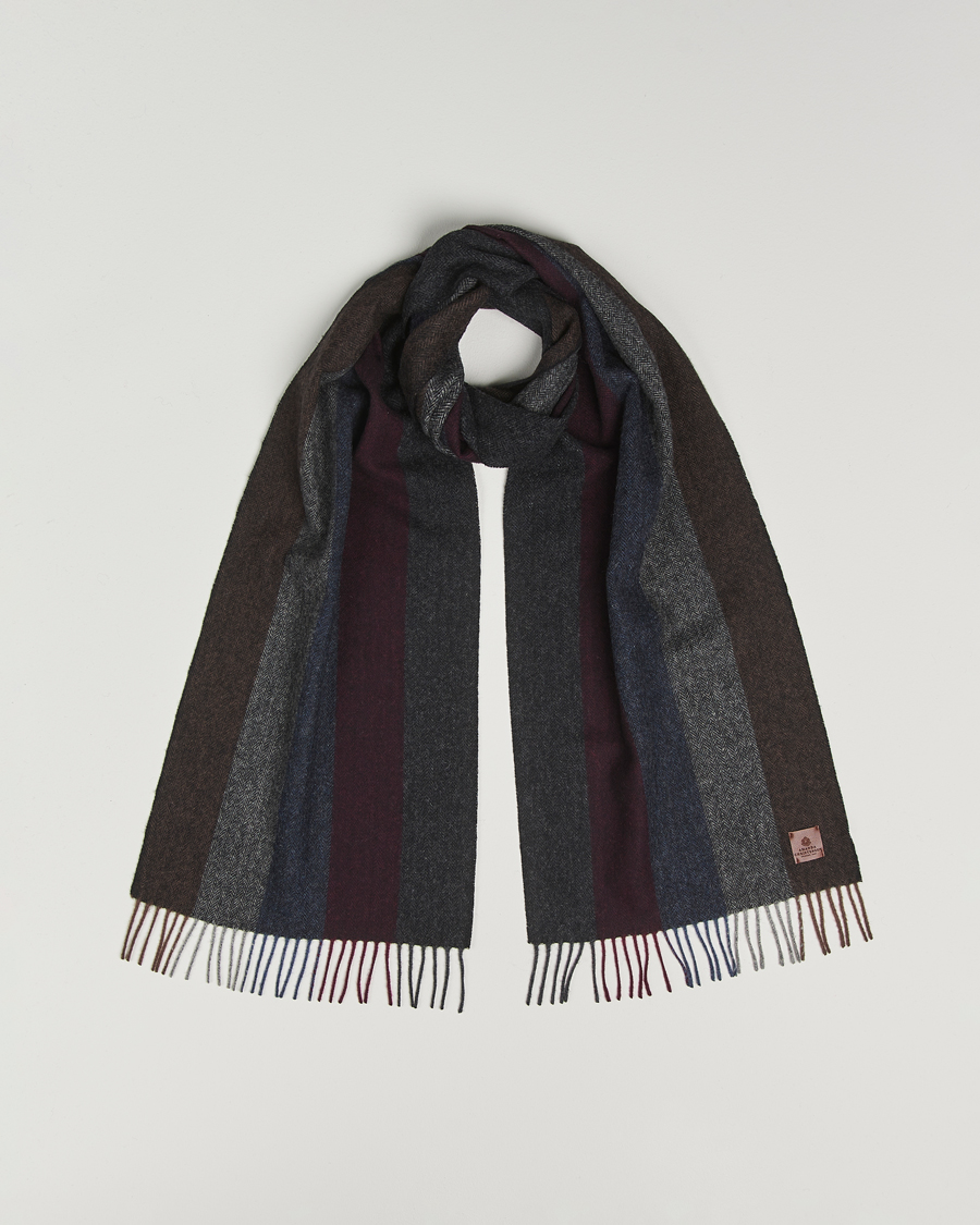 Hombres | Amanda Christensen Merino Wool Herringbone Striped Scarf Multi | Amanda Christensen | Merino Wool Herringbone Striped Scarf Multi